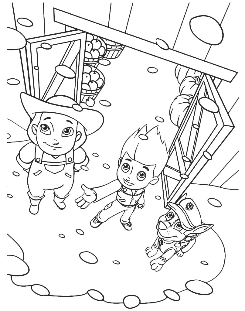 Online coloring book: Ryder in the garden coloring page